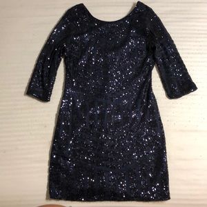 As U Wish Navy Blue Sequin mini dress